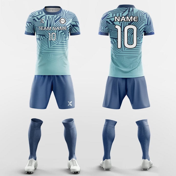 XTeamwear Soccer Uniforms Geometry Gradient - Custom Soccer Jerseys Kit for High School