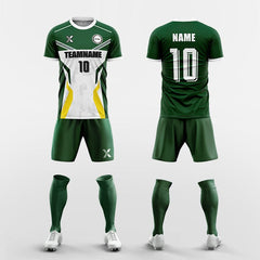 XTeamwear Soccer Uniforms green / S Custom Soccer Kit – Fractured Stripe Design (Jersey, Shorts & Socks)