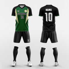 XTeamwear Soccer Uniforms green / S Custom Soccer Kit – Vertical Gradient Stripe Jersey with Shorts & Socks