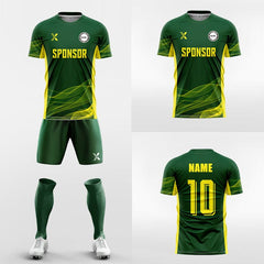 XTeamwear Soccer Uniforms green / S Floating ribbon - Custom Soccer Jerseys Kit Sublimated for Team