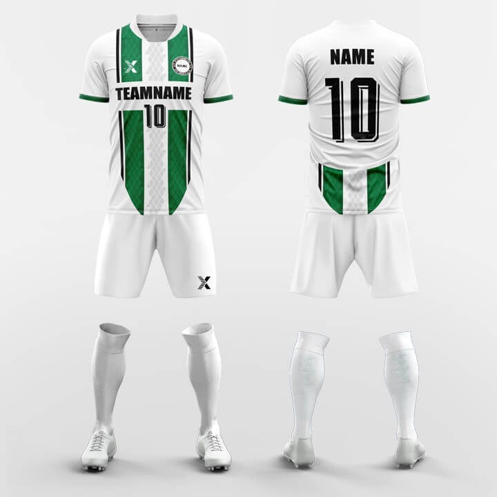 XTeamwear Soccer Uniforms Green / S Obliging- Sublimated Design Custom Soccer Jerseys Set