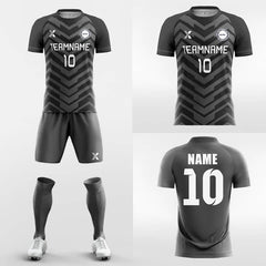 XTeamwear Soccer Uniforms Grey Wave - Custom Soccer Jerseys Kit Sublimated Design