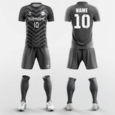 XTeamwear Soccer Uniforms Grey Wave - Custom Soccer Jerseys Kit Sublimated Design
