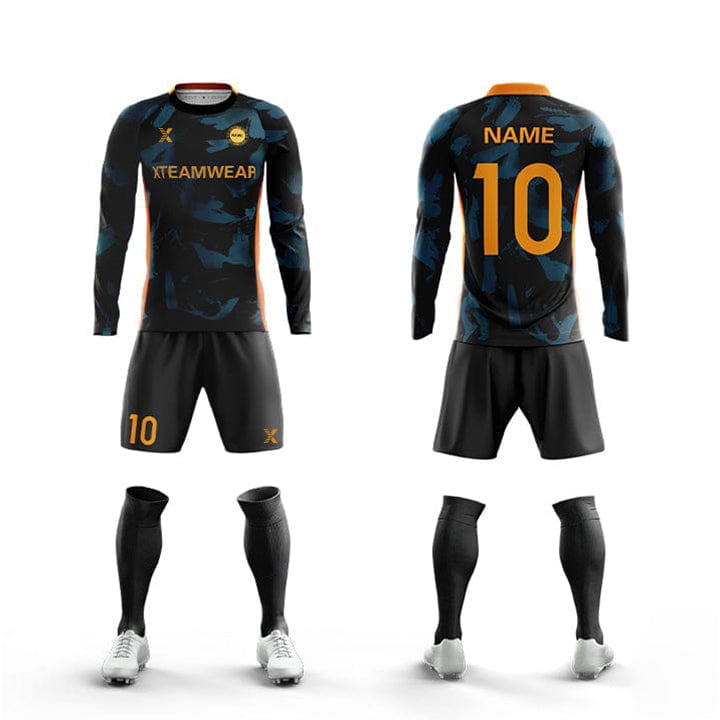 XTeamwear Soccer Uniforms Ink Painting - Men Custom Soccer Uniforms Long Sleeve