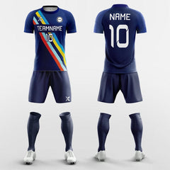 XTeamwear Soccer Uniforms Navy / S Rainbow - Custom Soccer Jerseys Kit Sublimated for League
