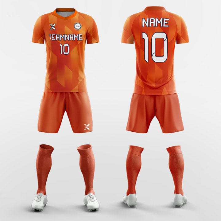 XTeamwear Soccer Uniforms Orange / S Graphic - Custom Soccer Jerseys Kit Sublimated for League