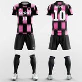 XTeamwear Soccer Uniforms Pink Check-Custom Soccer Jerseys Kit Sublimated Design
