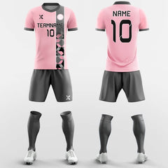XTeamwear Soccer Uniforms Pink Polygon -Custom Soccer Jerseys Kit Sublimated Design