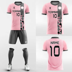 XTeamwear Soccer Uniforms Pink Polygon -Custom Soccer Jerseys Kit Sublimated Design