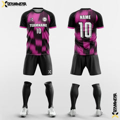 XTeamwear Soccer Uniforms Pink / S diamond check camouflage - Custom Soccer Jerseys Kit Sublimated for Team