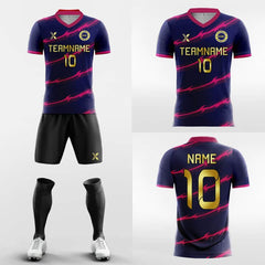 XTeamwear Soccer Uniforms Pink Stripe - Custom Soccer Jerseys Kit Sublimated Design