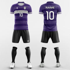 XTeamwear Soccer Uniforms Purple / S Stripe - Custom Soccer Jerseys Kit Sublimated for Youth