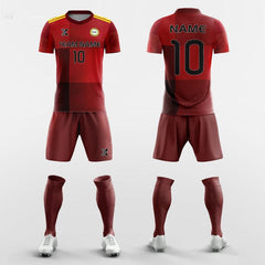XTeamwear Soccer Uniforms Red Block - Custom Soccer Jerseys Kit Sublimated for School
