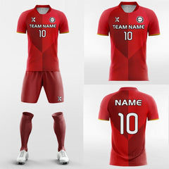 XTeamwear Soccer Uniforms Red Block - Custom Soccer Jerseys Kit Sublimated for University