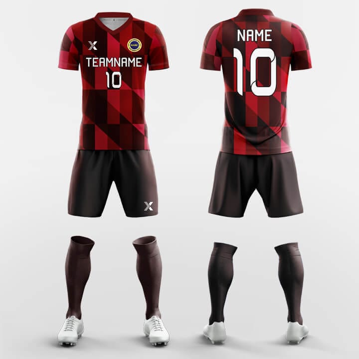 XTeamwear Soccer Uniforms Red Diamond - Custom Soccer Jerseys Kit Sublimated Design