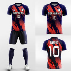 XTeamwear Soccer Uniforms Red Fire-Custom Soccer Jerseys Kit Sublimated Design