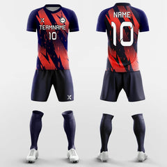 XTeamwear Soccer Uniforms Red Fire-Custom Soccer Jerseys Kit Sublimated Design