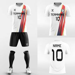 XTeamwear Soccer Uniforms Red Ribbon - Custom Soccer Jerseys Kit Sublimated Design