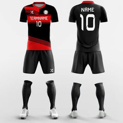 XTeamwear Soccer Uniforms Red Ribbon - Custom Soccer Jerseys Kit Sublimated Design