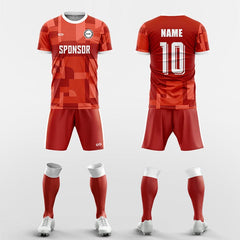 XTeamwear Soccer Uniforms red / S cube- Custom Soccer Jerseys Kit Sublimated for Team