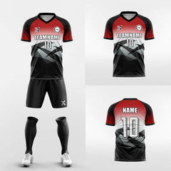 XTeamwear Soccer Uniforms red / S Custom Gradient Soccer Jersey Kit – Modern Geometric Teamwear with Name & Number