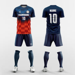 XTeamwear Soccer Uniforms red / S Custom Soccer Kit – Dynamic Striped Pattern (Jersey, Shorts & Socks)