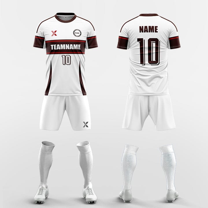 XTeamwear Soccer Uniforms Red / S Double horizontal stripes - Custom Soccer Jerseys Kit Sublimated for Team