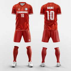 XTeamwear Soccer Uniforms Red / S Ostentation - Custom Soccer Jerseys Kit Sublimated Design