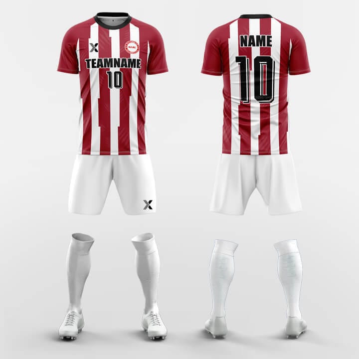 XTeamwear Soccer Uniforms Red / S Patch - Sublimated Design Custom Soccer Jerseys Set