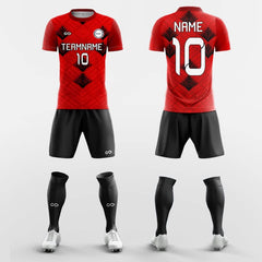 XTeamwear Soccer Uniforms Red / S Poker - Custom Soccer Jerseys Kit Sublimated for Club FT260127S