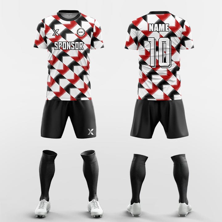 XTeamwear Soccer Uniforms red / S Two-color zebra stripes - Custom Soccer Jerseys Kit Sublimated for Team