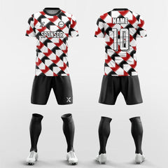 XTeamwear Soccer Uniforms red / S Two-color zebra stripes - Custom Soccer Jerseys Kit Sublimated for Team