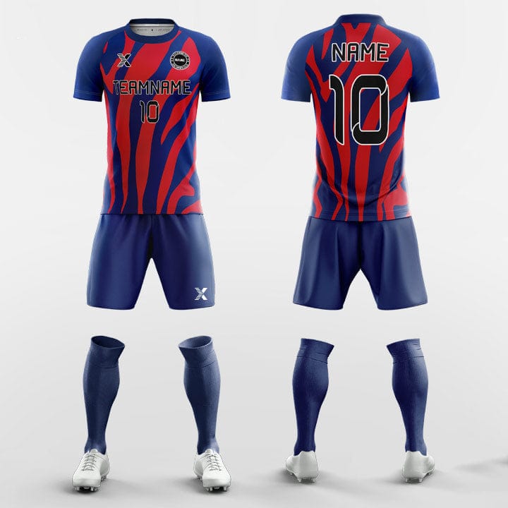 XTeamwear Soccer Uniforms Red / S Zebra Print - Custom Soccer Jerseys Kit Sublimated for League