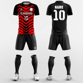 XTeamwear Soccer Uniforms Red Wave - Custom Soccer Jerseys Kit Sublimated Design