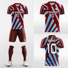 XTeamwear Soccer Uniforms Red Zebra - Custom Soccer Jerseys Kit Sublimated Design