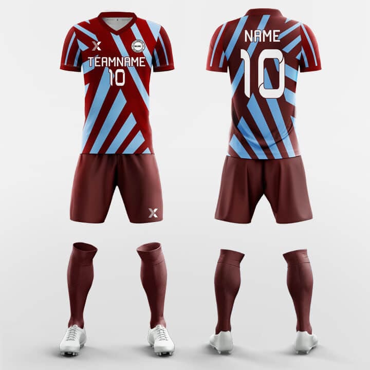 XTeamwear Soccer Uniforms Red Zebra - Custom Soccer Jerseys Kit Sublimated Design