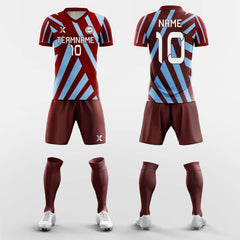 XTeamwear Soccer Uniforms Red Zebra - Custom Soccer Jerseys Kit Sublimated Design