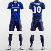 XTeamwear Soccer Uniforms Retro Camouflage - Custom Soccer Jerseys Kit Blue Design