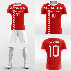 XTeamwear Soccer Uniforms Retro Red - Custom Soccer Jerseys Kit Sublimated for League