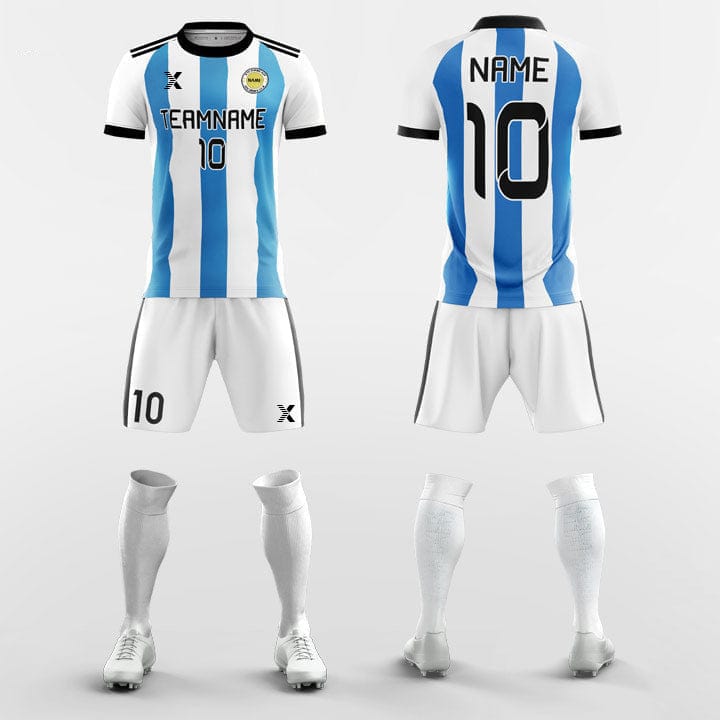 XTeamwear Soccer Uniforms Retro Striped- Custom Soccer Jerseys Kit Sublimation for High School