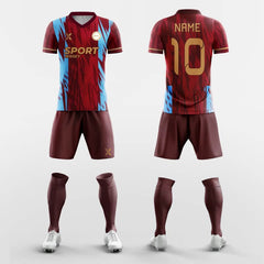 XTeamwear Soccer Uniforms Rosewood - Custom Soccer Jerseys Kit Sublimated Design