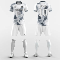 XTeamwear Soccer Uniforms Silver Camouflage - Custom Soccer Jerseys Kit Sublimated Design