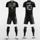 XTeamwear Soccer Uniforms Vintage Fingerprint - Custom Soccer Jerseys Kit Black Design