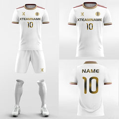 XTeamwear Soccer Uniforms Vintage White Gold - Custom Soccer Jerseys Kit Sublimated for League