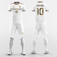 XTeamwear Soccer Uniforms Vintage White Gold - Custom Soccer Jerseys Kit Sublimated for League