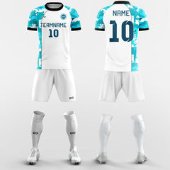 XTeamwear Soccer Uniforms White / S Azure Sea -Custom Soccer Jerseys Kit Sublimated Design