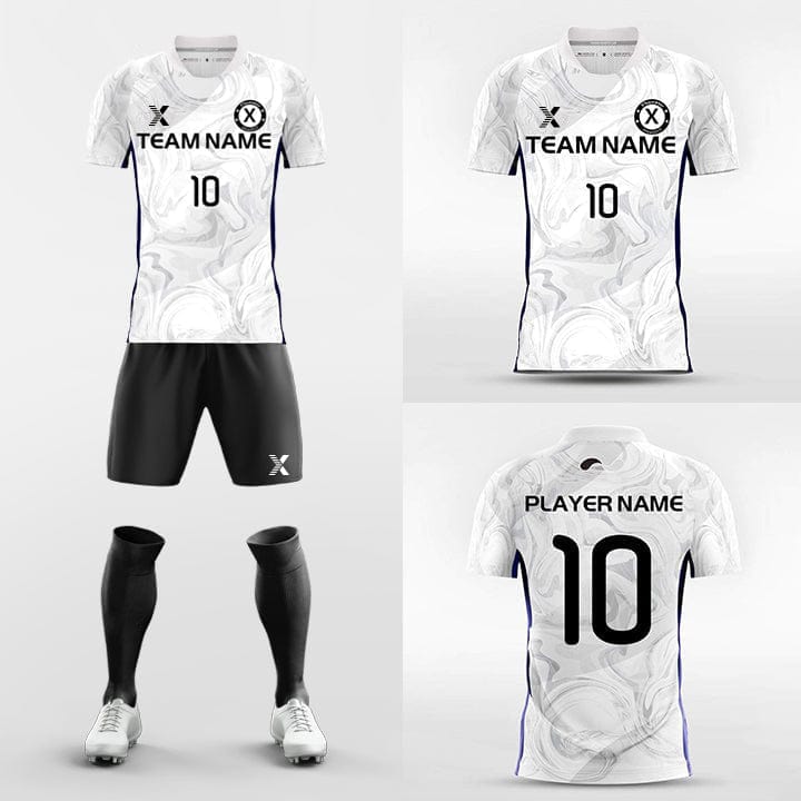 XTeamwear Soccer Uniforms White / S Marble Design - Custom Soccer Jerseys Kit Sublimated for High School