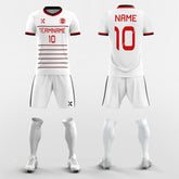 XTeamwear Soccer Uniforms White Striped - Custom Soccer Jerseys Kit Sublimated for Academy