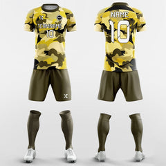 XTeamwear Soccer Uniforms Yellow Camouflage - Custom Soccer Jerseys Kit Sublimated Design