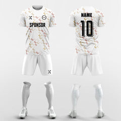 XTeamwear Soccer Uniforms yellow / S Cross Square Pattern - Custom Soccer Jerseys Kit Sublimated for Team